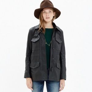 🌘SOLD🌒 Madewell Oil Coated Roadtrip Hooded Utility Jacket Size XS